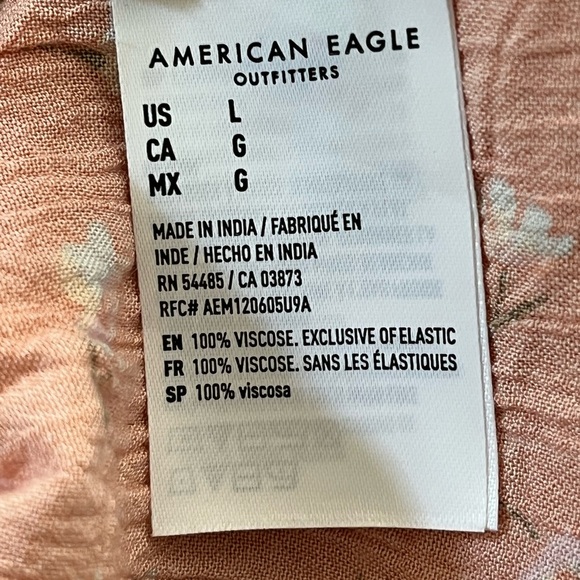 American Eagle Ditsy Floral Smocked Tiered Mini Dress size Large Summer Cottage - Picture 11 of 13